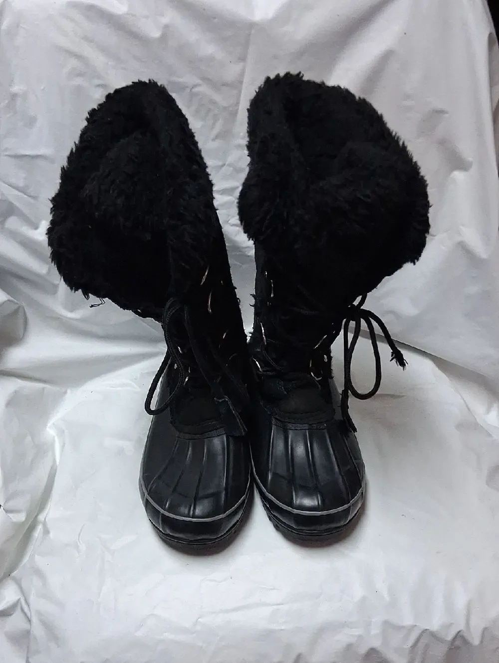 Khombu Black Faux Fur Winter Boots - Women's Cold-Weather Boot Sz 8